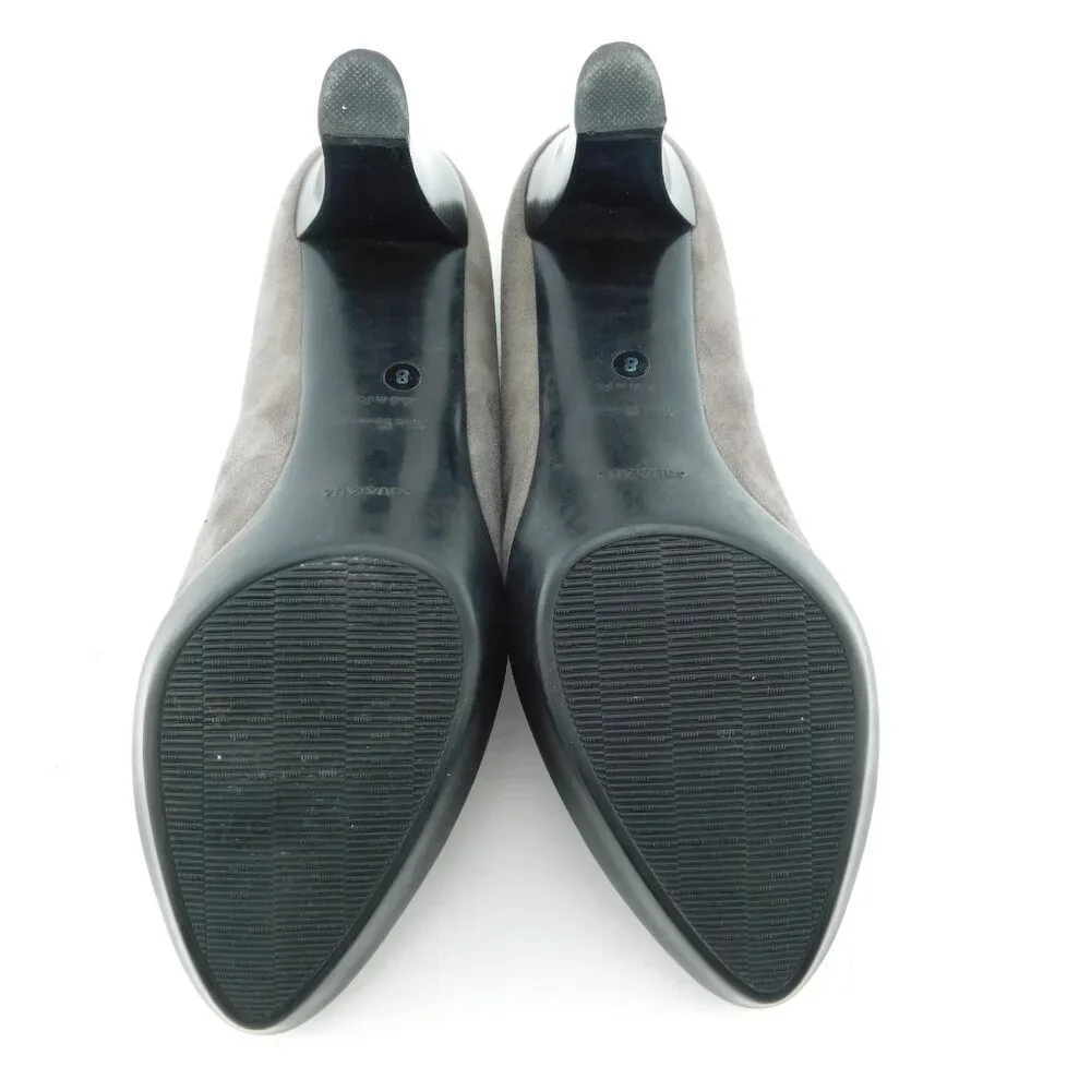 AQUATALIA Gray Suede Leather Weatherproof Ankle Booties Heels Pumps 8